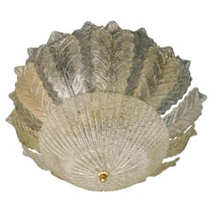 Clear and Amber Graniglia Murano Flush Mount