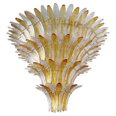 Clear and Amber Palmette Chandelier