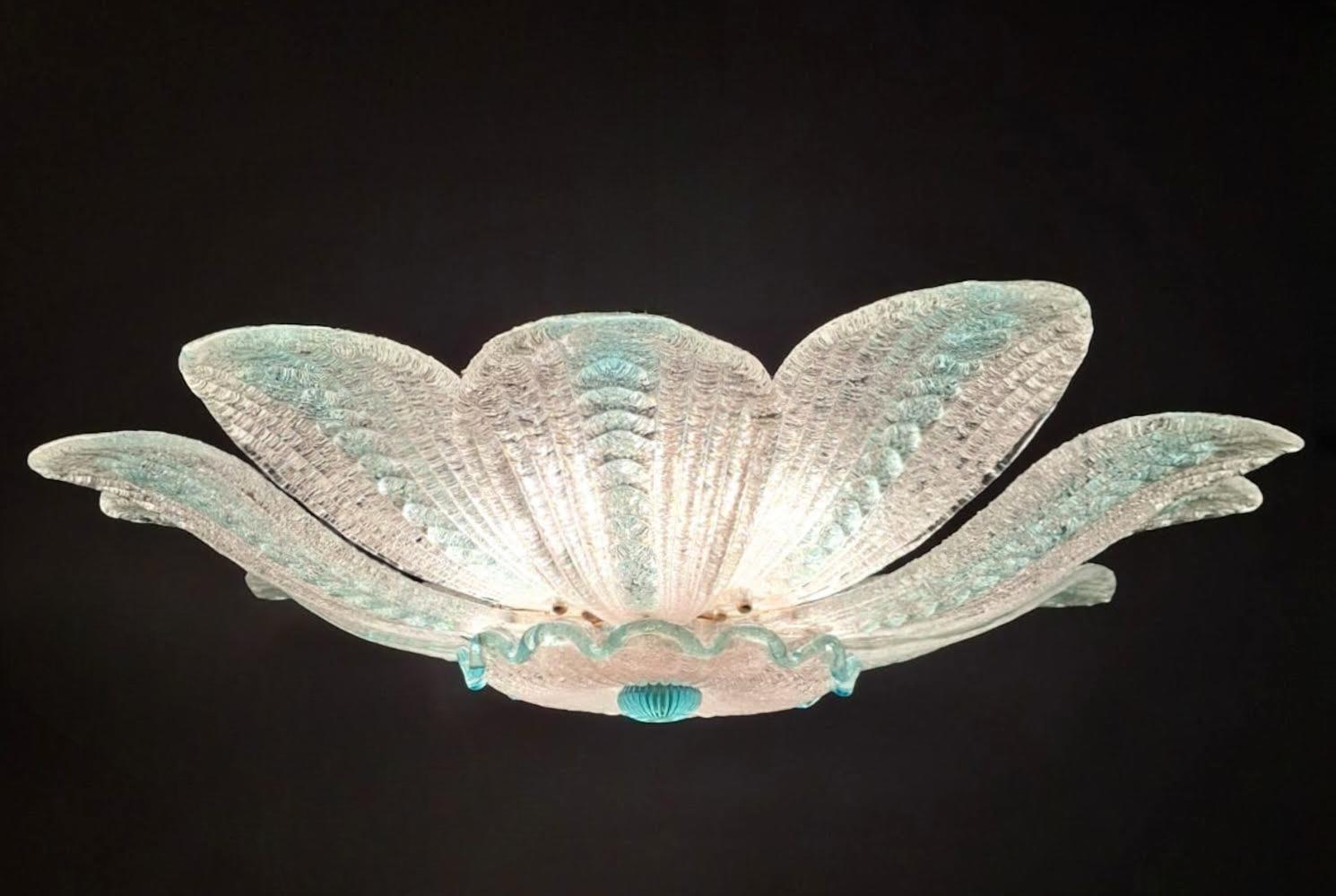 Monture encastrée Graniglia Murano bleue et transparente Bon état - En vente à Los Angeles, CA