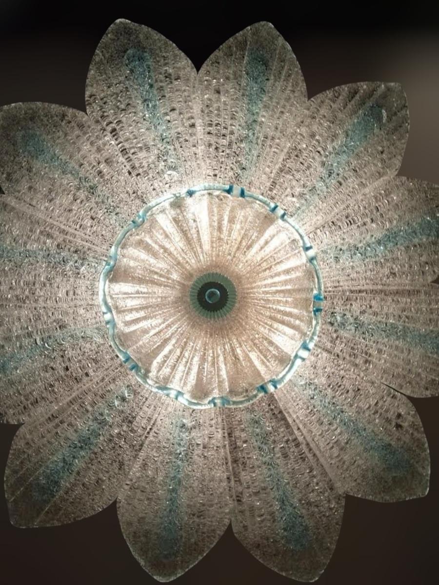 Verre de Murano Monture encastrée Graniglia Murano bleue et transparente en vente