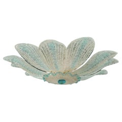 Clear and Blue Graniglia Murano Flush Mount
