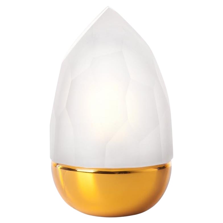 Clear and Gold Mr. Flame Table Lamp by Dechem Studio For Sale