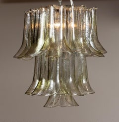 1970s, Italian Murano Art Glass Chandelier Flush Mount 'Selle'.