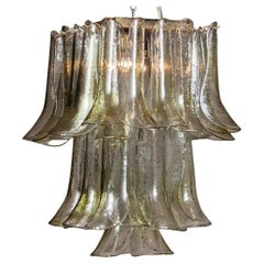 Clear And Green Accents Italian Art Glass Flush Mount 'Selle'.  La Murrina 1970