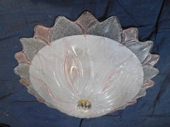 Clear and Pink Graniglia Murano Flush Mount