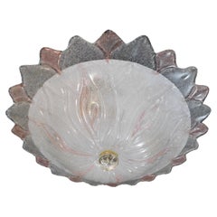 Clear and Pink Graniglia Murano Flush Mount