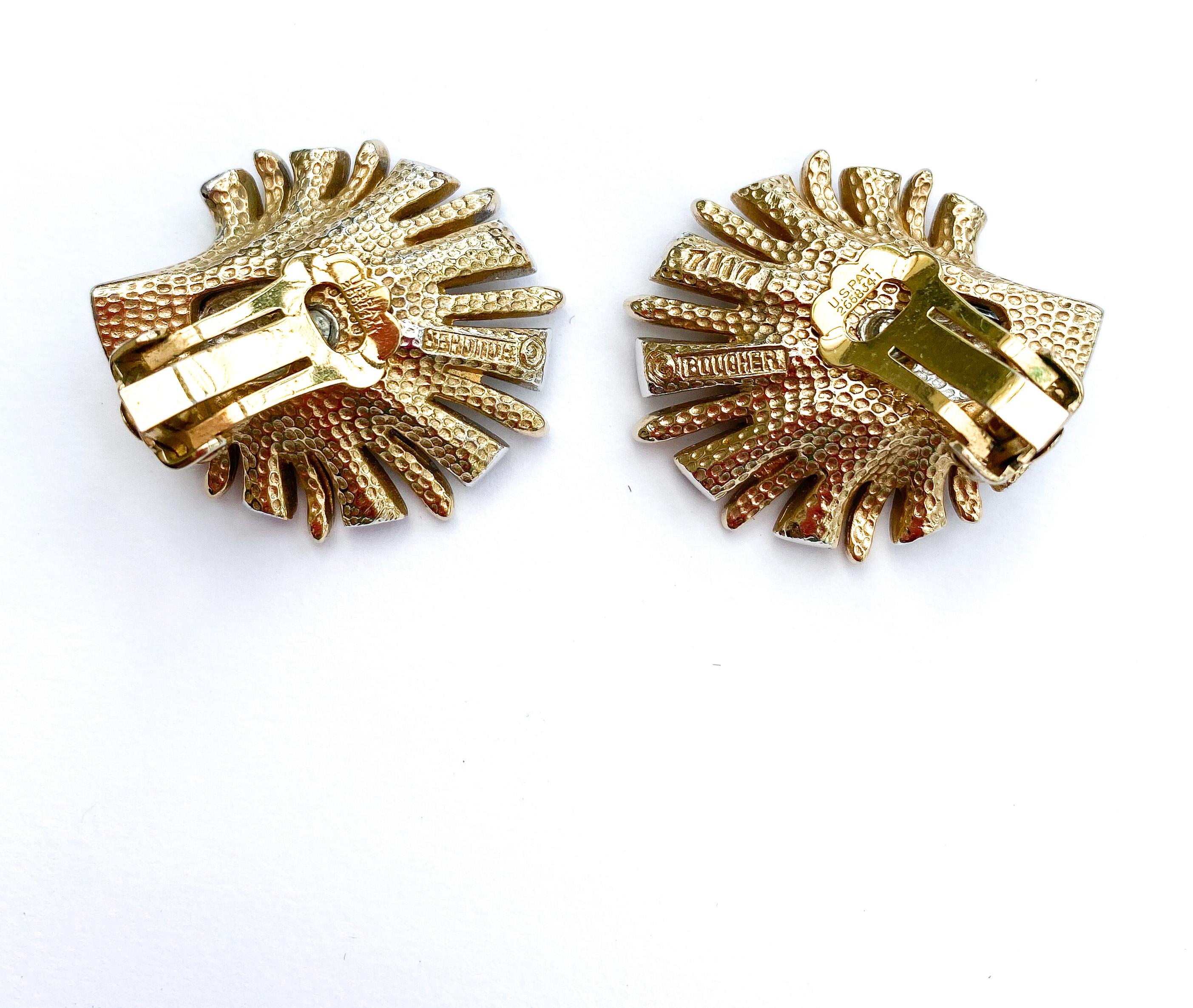 Boucles d'oreilles en pâte transparente et saphir, Marcel Boucher, États-Unis, années 1960. en vente 6