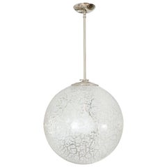 Clear and White Mottled Glass Pendant