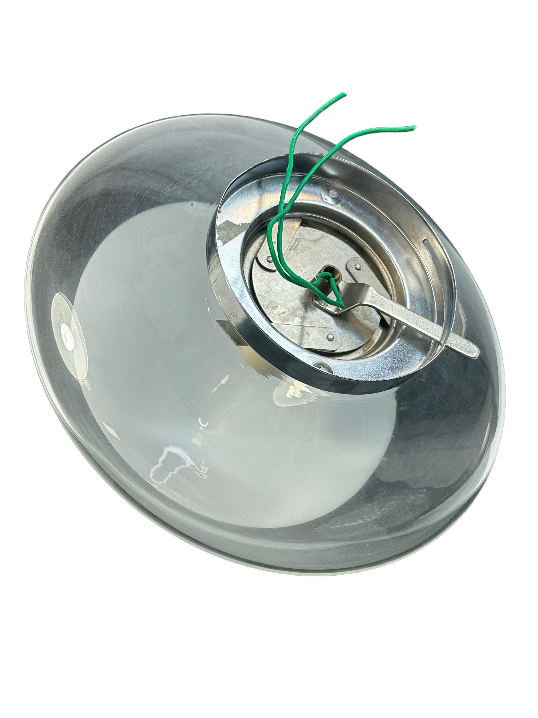Plafonnier encastré en verre de Murano transparent et blanc, Italie, 1970 en vente 5
