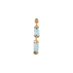Clear Aquamarine Tumbled Pendant in 18k Gold
