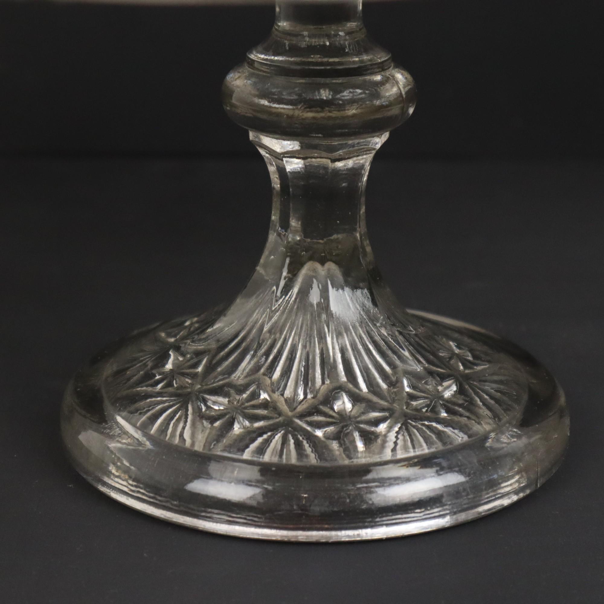 Clear Art Deco Cake Stand Pressed Glass Vintage Cake Stand SIV Deposé For Sale 4