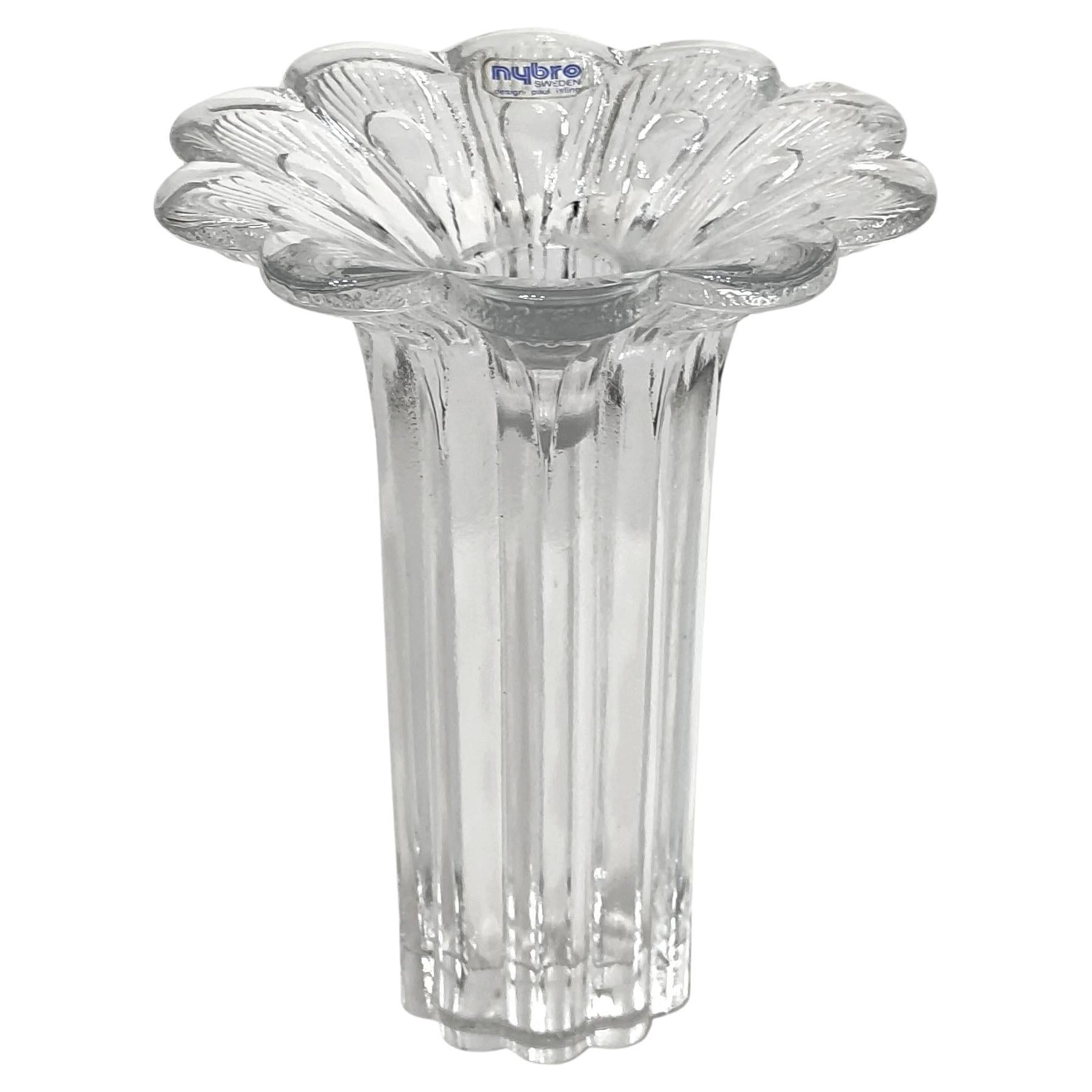 Portacandele in vetro trasparente Flower Top di Paul Isle You per Nybro Svezia