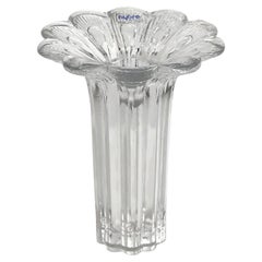 Kerzenhalter aus klarem Kunstglas mit Blumenaufsatz aus Klarglas von Paul Isling für Nybro Schweden