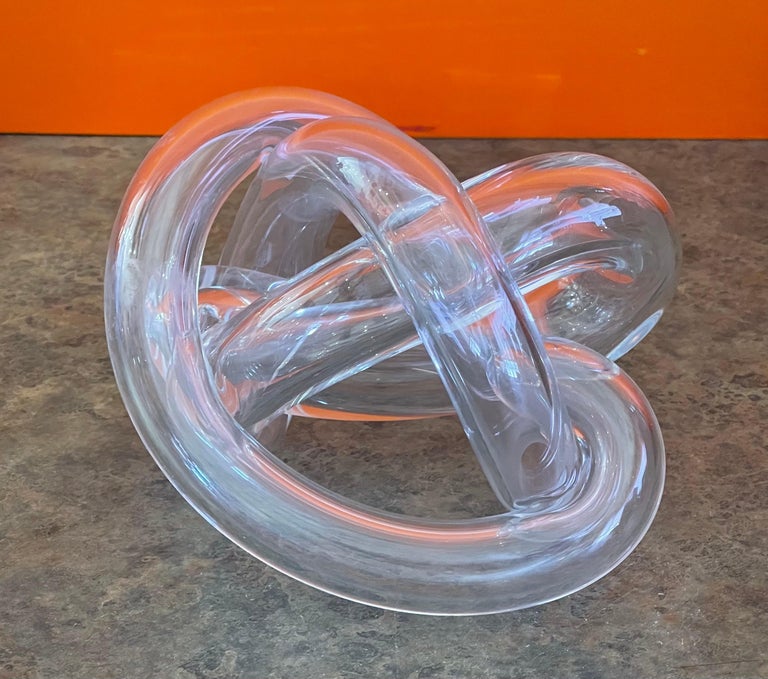 Clear Art Glass Orb / Knot Sculpture at 1stDibs