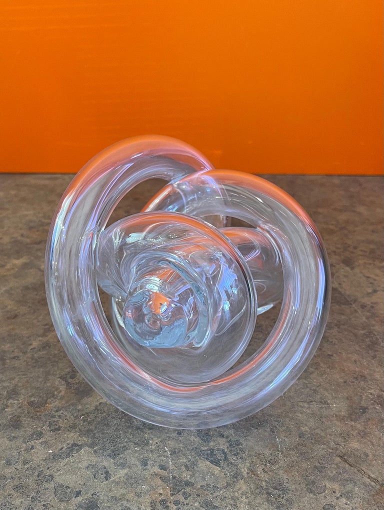 Clear Art Glass Orb / Knot Sculpture at 1stDibs