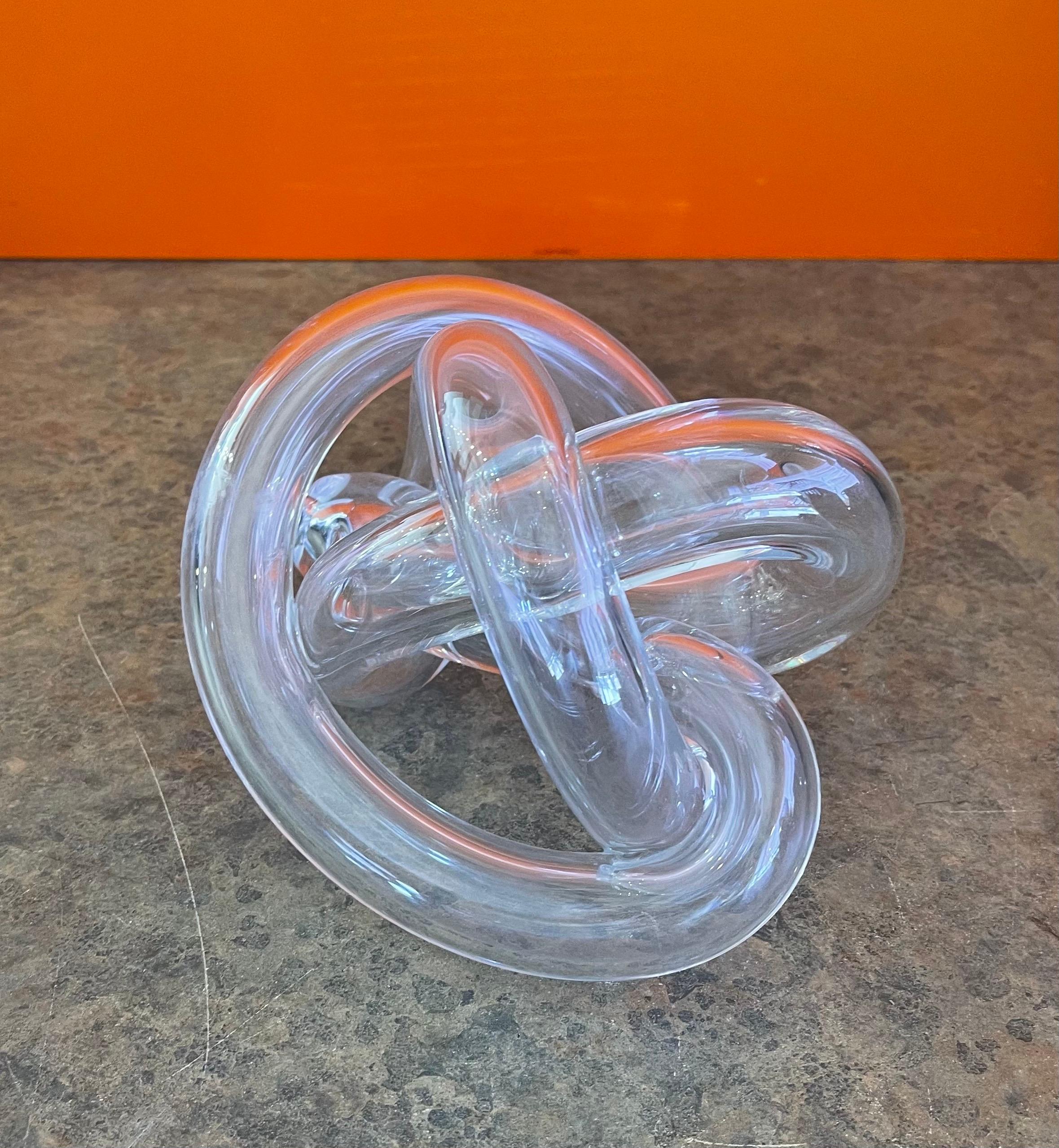 Clear Art Glass Orb / Knot Sculpture 1