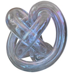 Clear Art Glass Orb / Knot Sculpture