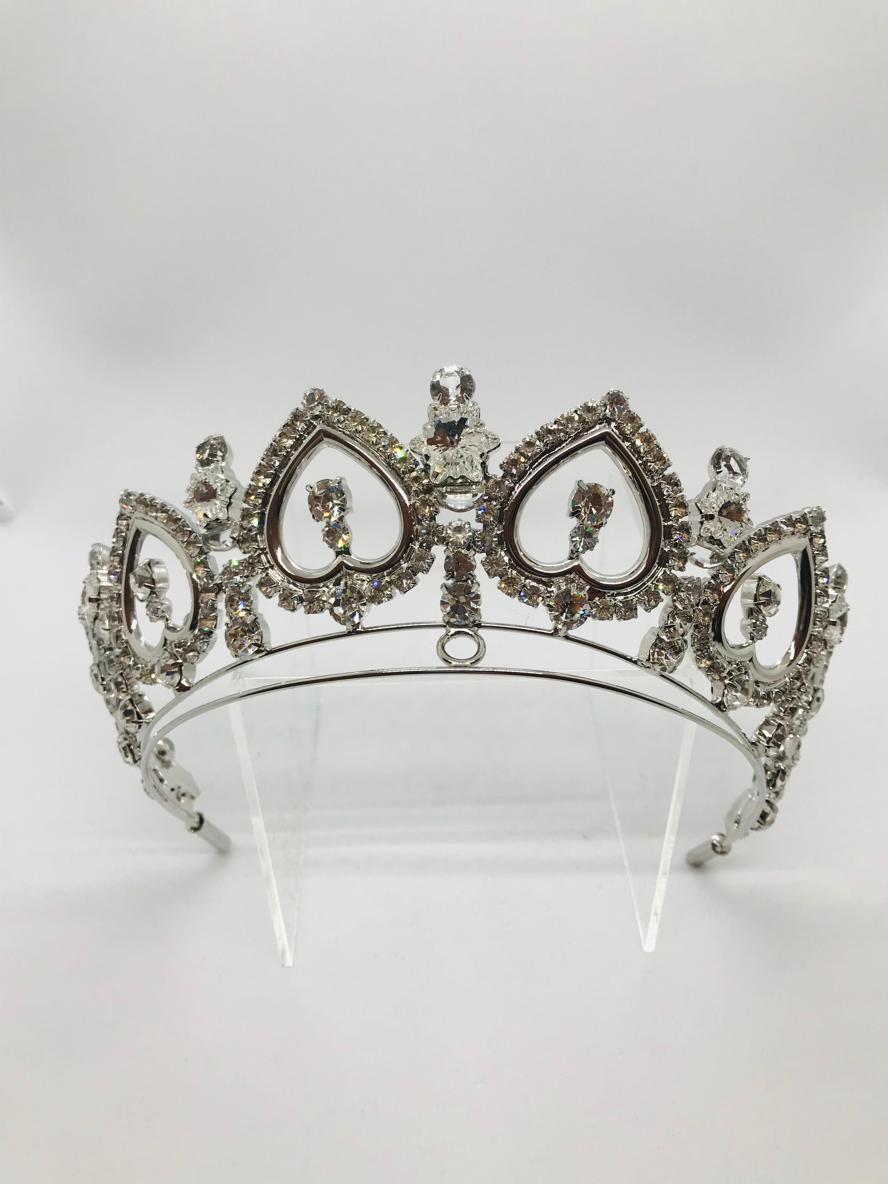 A tiara fit for a queen, this clear Austrian crystal 