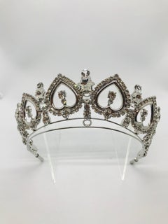Clear Austrian Crystal "Belle Epoque" Scroll Tiara