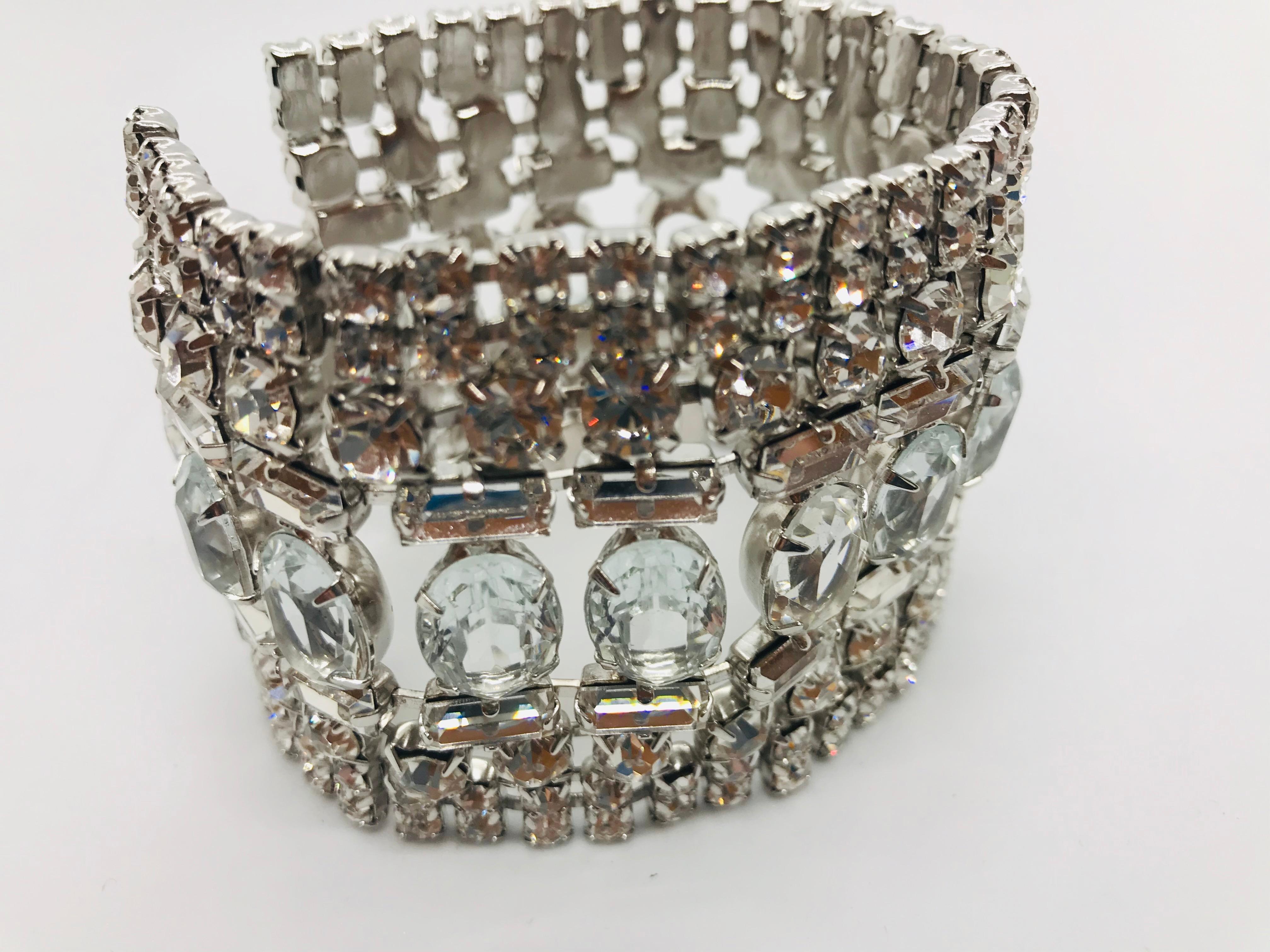 Nothing is as glamorous as a clear Austrian crystal flex cuff bracelet!  We like to describe this bracelet as the 