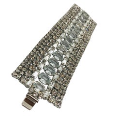 Clear Austrian Crystal Flex Cuff Bracelet