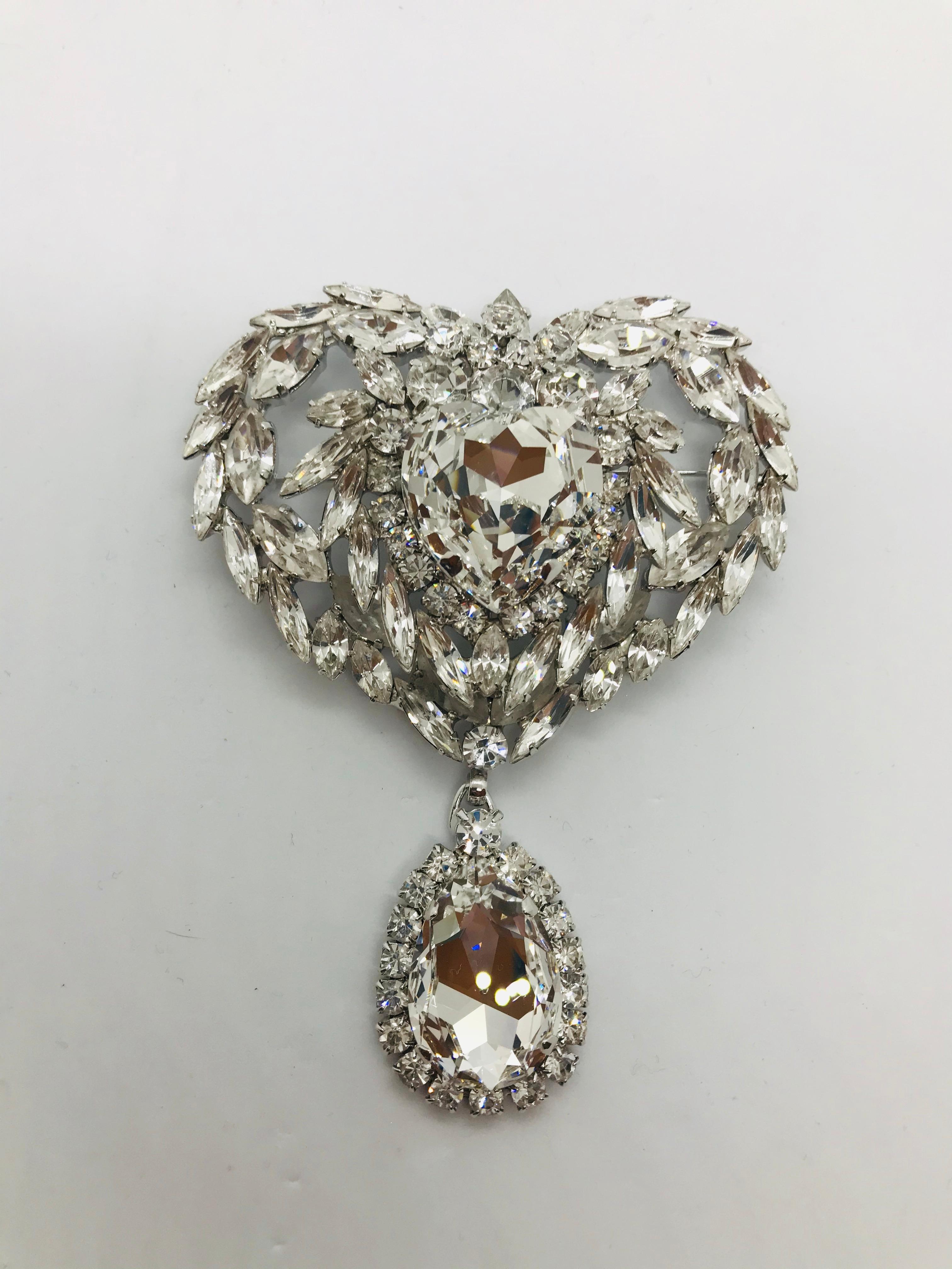 For hundreds of years heart shaped jewelry have been given as tokens of love and affection.  Our clear Austrian crystal 
