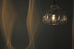 Barnacle Large Urchin Clear Pendant Ligh, Hand Blown Thick Glass - Made to Order