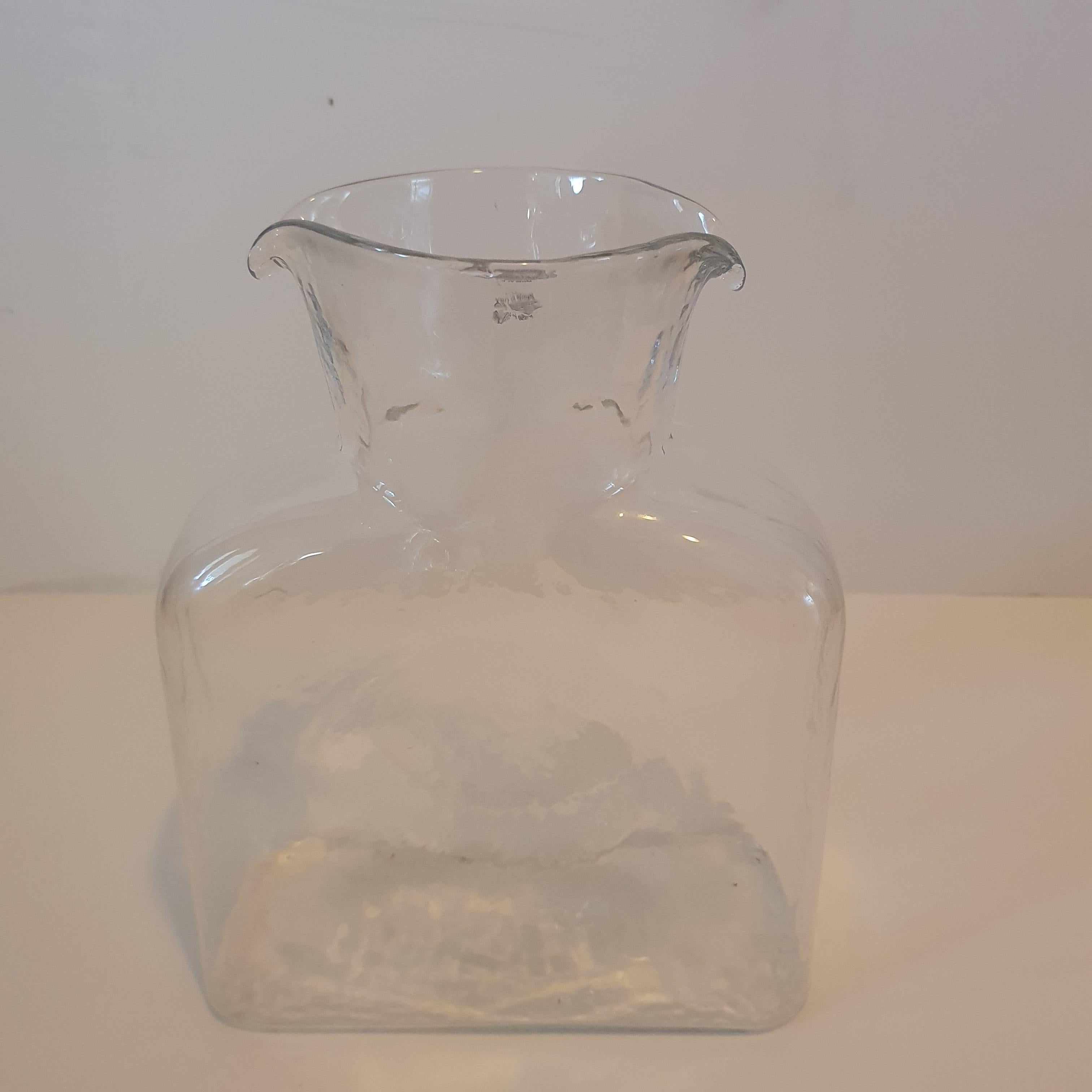 blenko clear glass pitcher