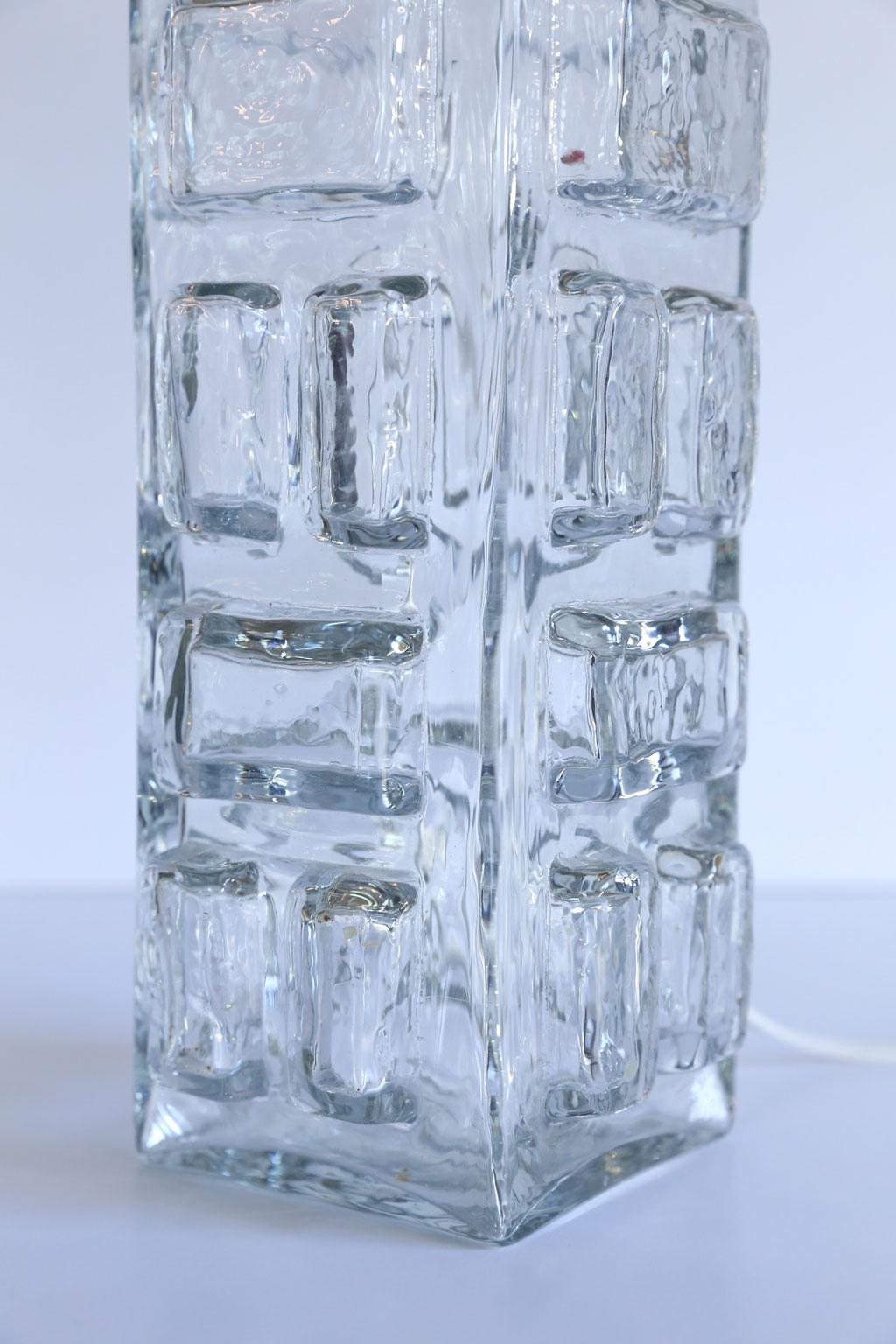 Mid-Century Modern Clear Blown Glass Midcentury Swedish Table Lamp