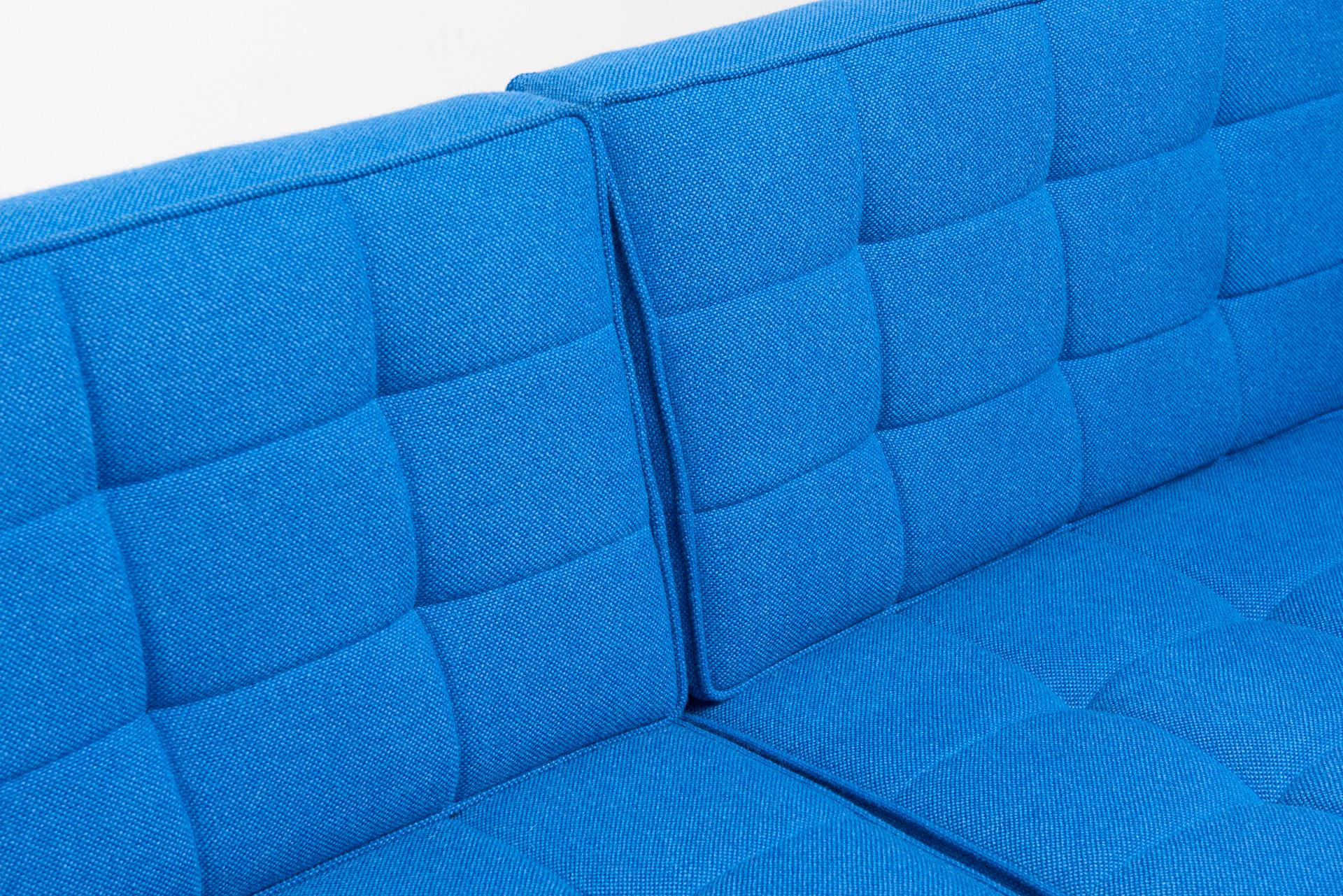 American Clear Blue 3 Seat Sofa by Florence Knoll, 1954