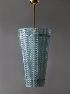 Clear Blue Murano Glass Lantern