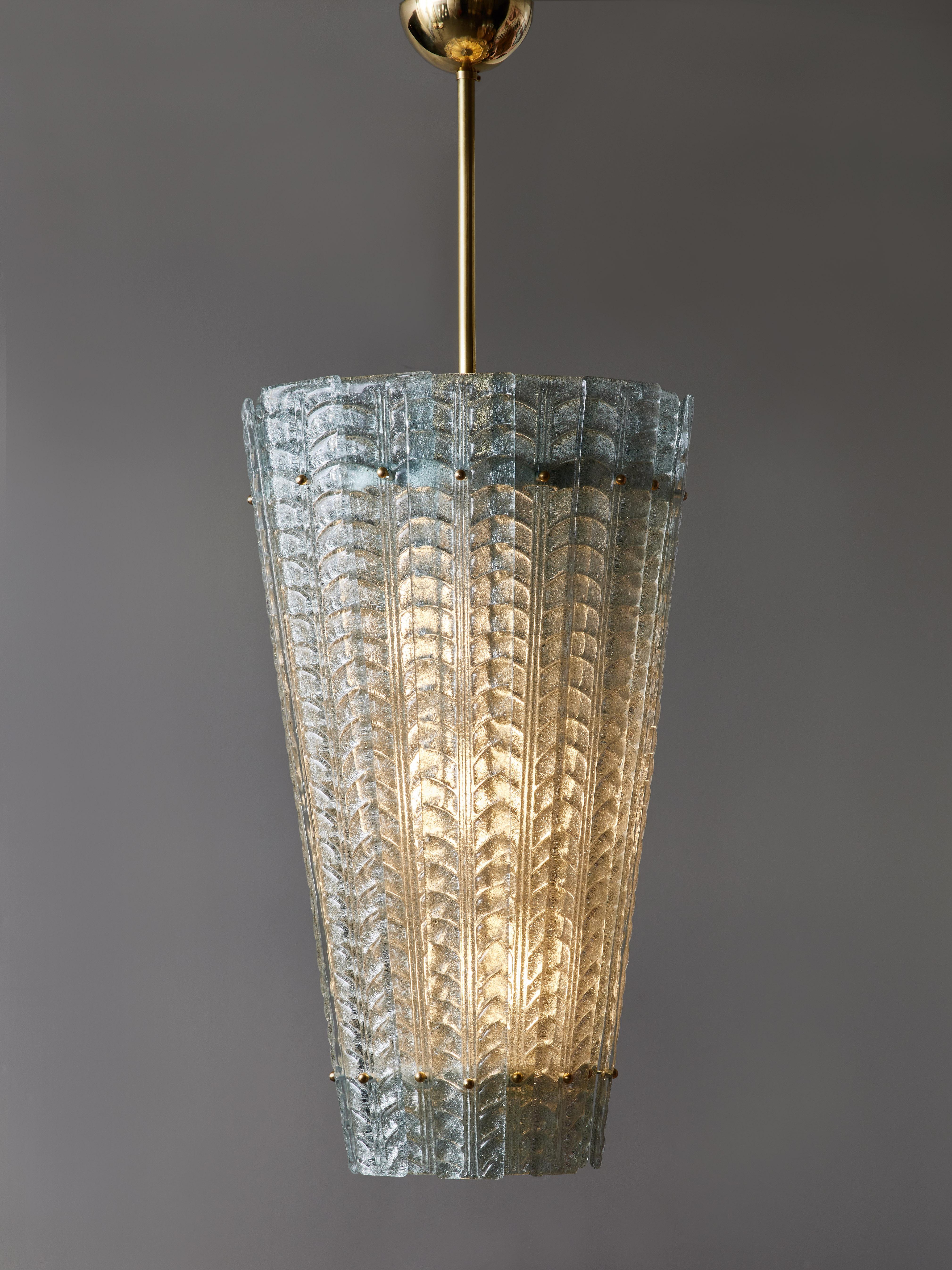 Modern Clear Blue Murano Glass Lantern For Sale