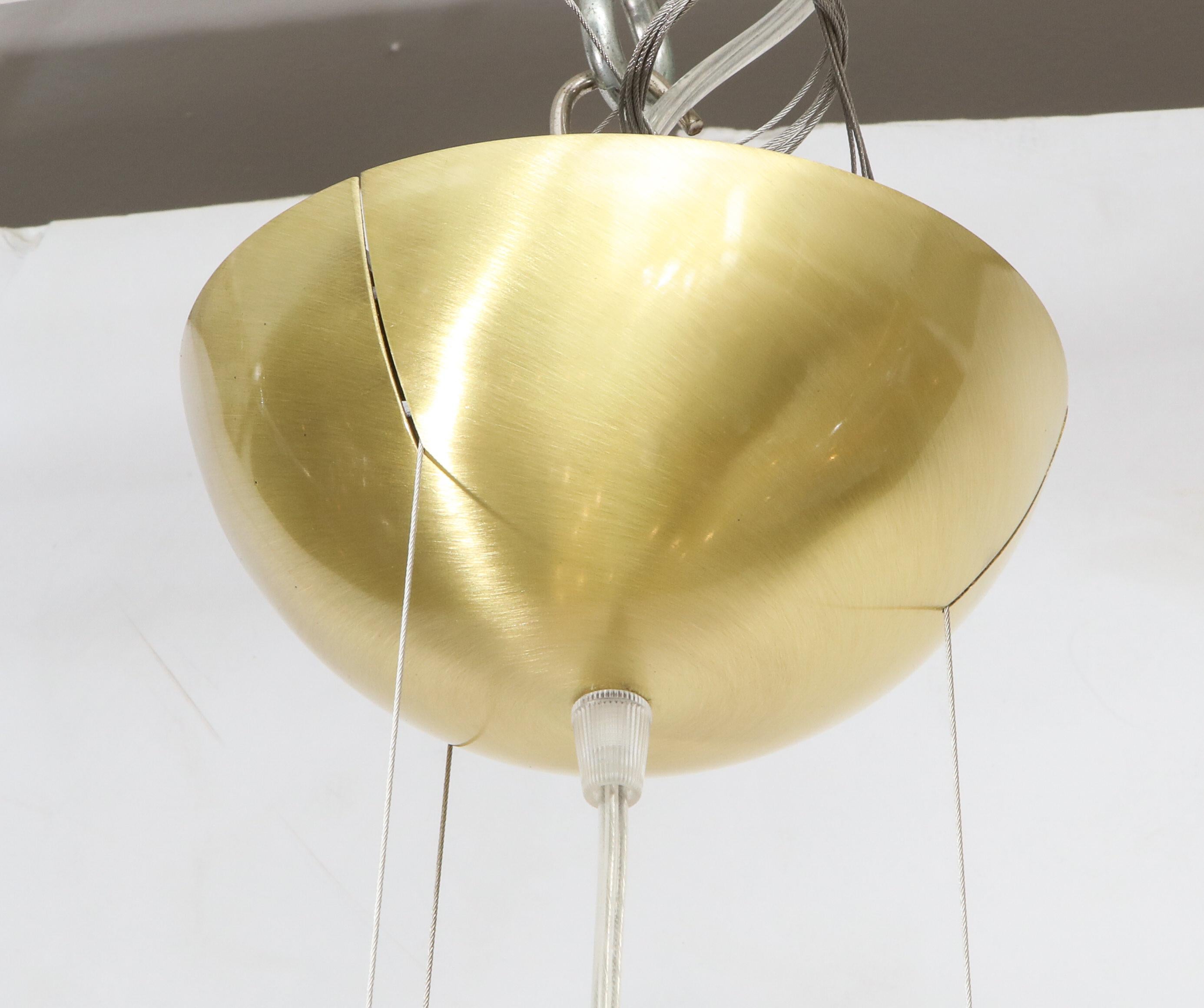 Clear & Bronze Flecked Murano & Brass 12-Light Globe Chandelier by Alberto Donà 2