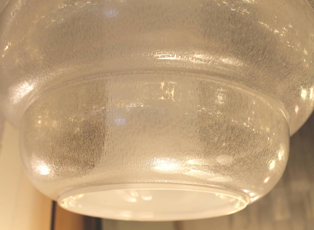 Clear Bubble Glass Carlo Nason Pendant Lamp for Mazzega, Italy, 1960s In Good Condition In New York, NY