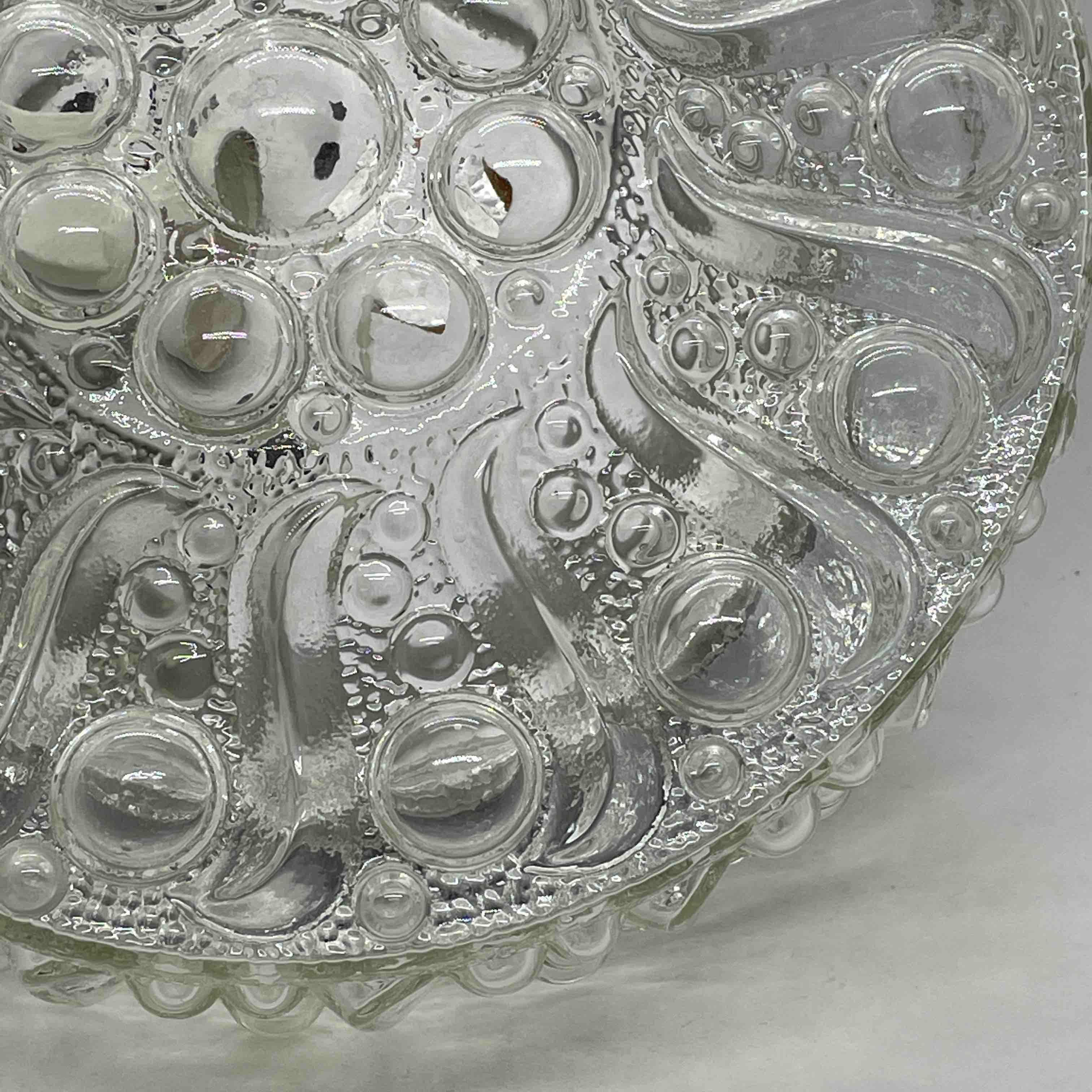 Clear Bubble Glass Pattern Limburg Flush Mount Ceiling Light, 1960s In Good Condition In Nuernberg, DE