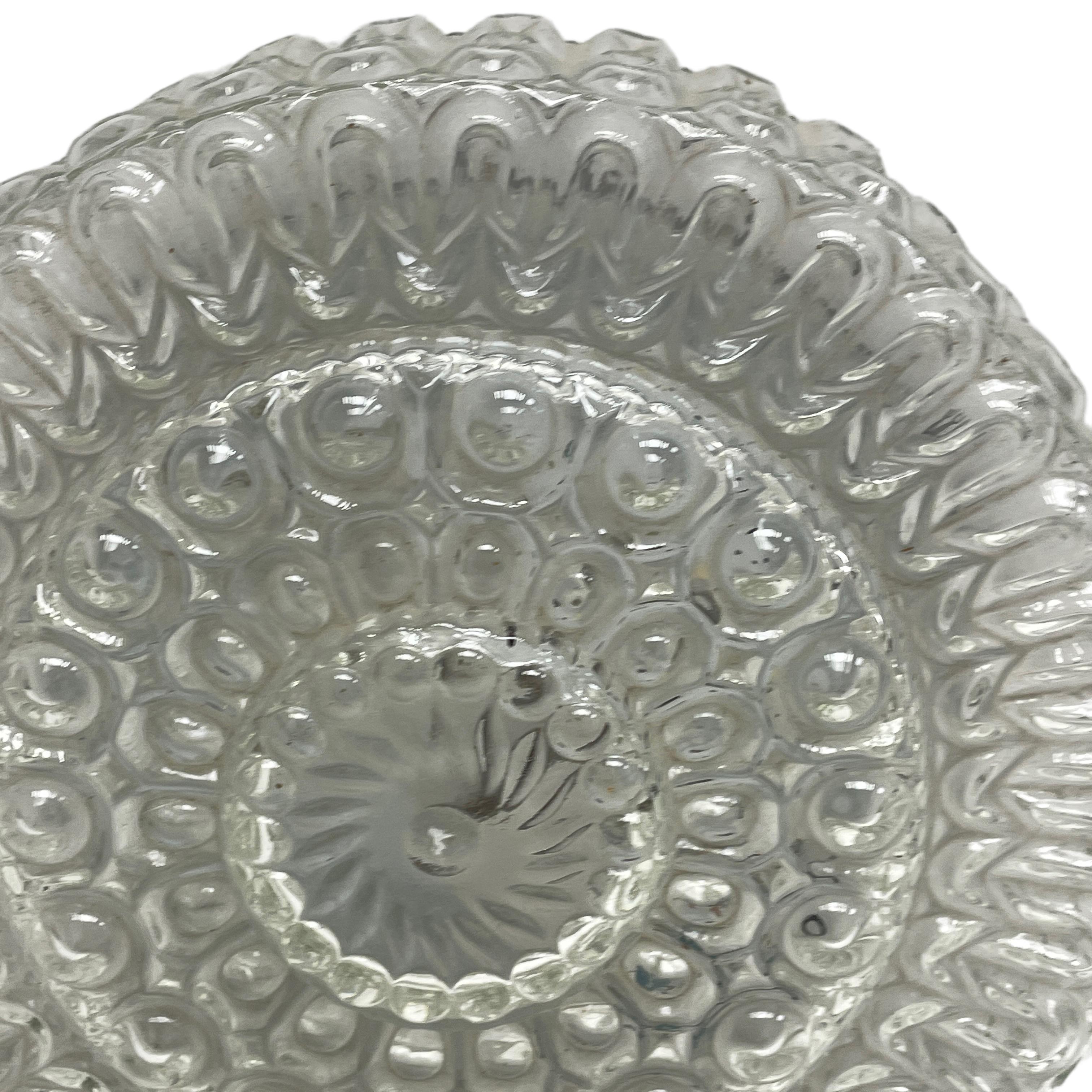 Clear Bubble Glass Pattern Massive Leuchten Flush Mount Ceiling Light, 1960s In Good Condition For Sale In Nuernberg, DE