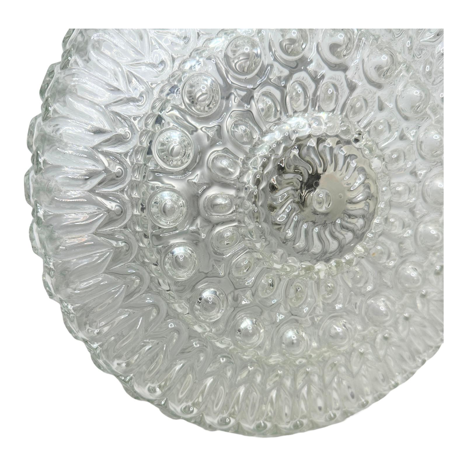 Clear Bubble Glass Pattern Massive Leuchten Flush Mount Ceiling Light, 1960s For Sale 1