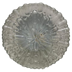 Retro Clear Bubble Glass Pattern Massive Leuchten Flush Mount Ceiling Light, 1960s