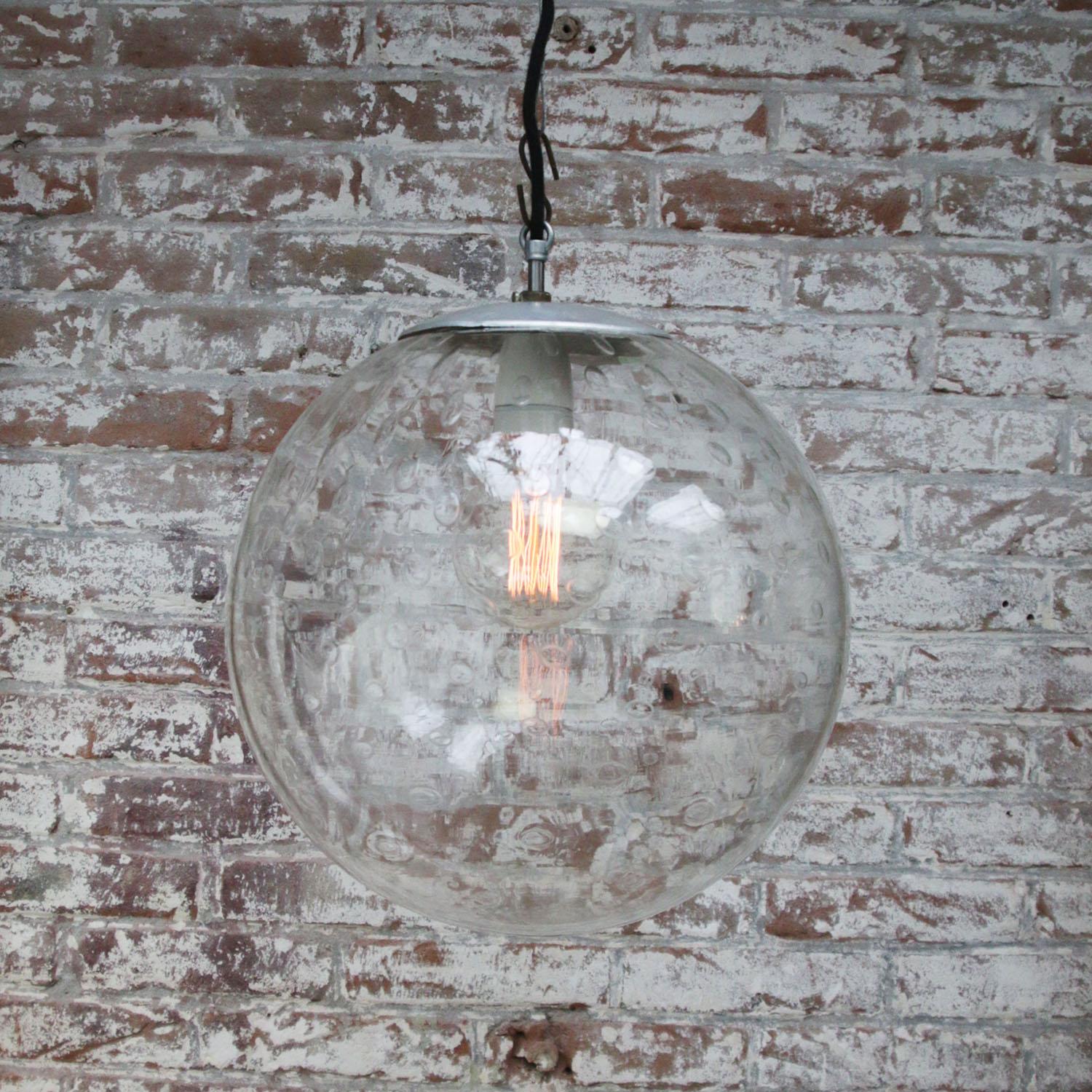20th Century Clear Bubble Glass Vintage Dutch Pendant Lights by RAAK