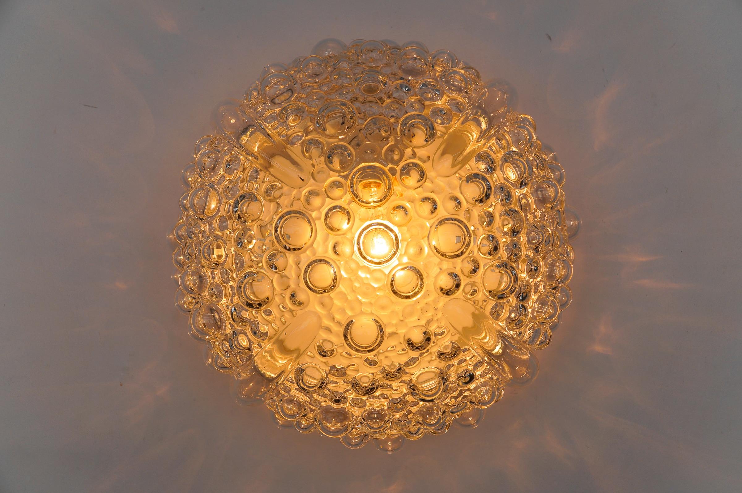 Clear Bubble Glass Wall Lamp or Flush Mount Light, 1960s Germany For Sale 5