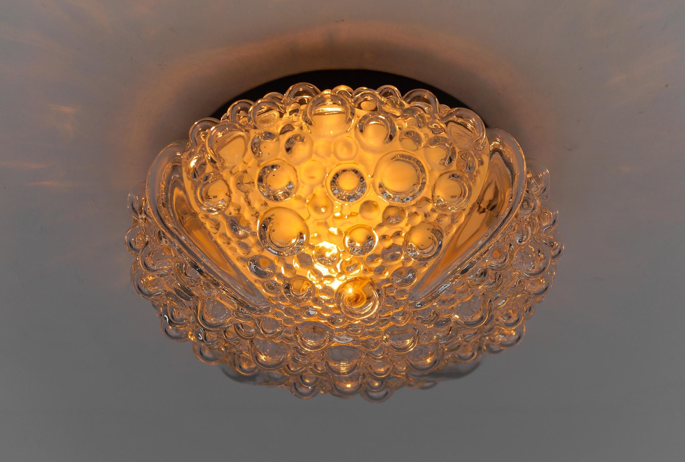 Clear Bubble Glass Wall Lamp or Flush Mount Light, 1960s Germany For Sale 3