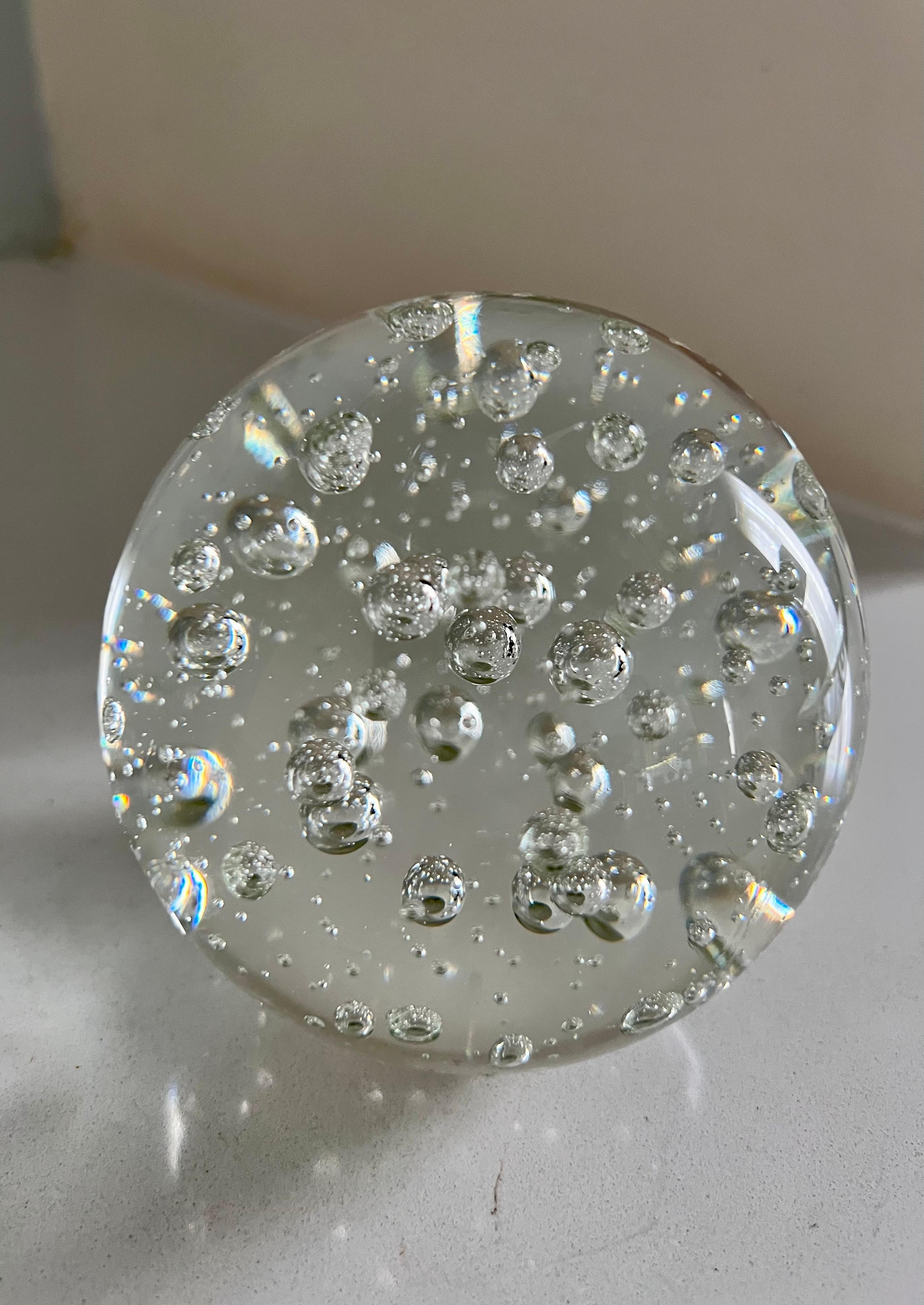glass paperweights with bubbles inside
