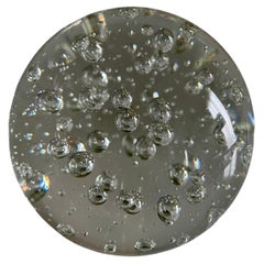 Retro Clear Bubble Murano Glass Paperweight