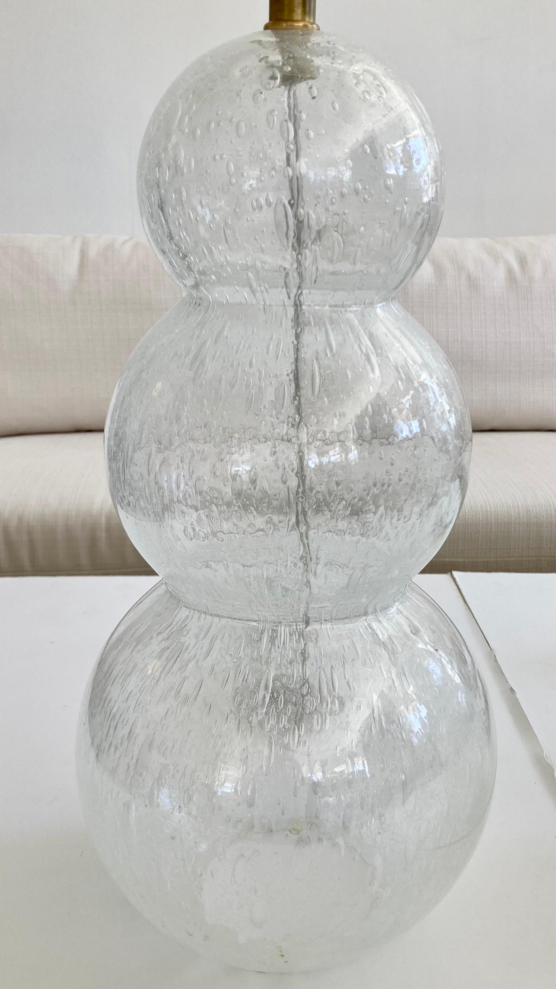 Lámparas de Sobremesa de Cristal de Murano Burbujas Transparentes con 3 Esferas, Pareja en venta 4