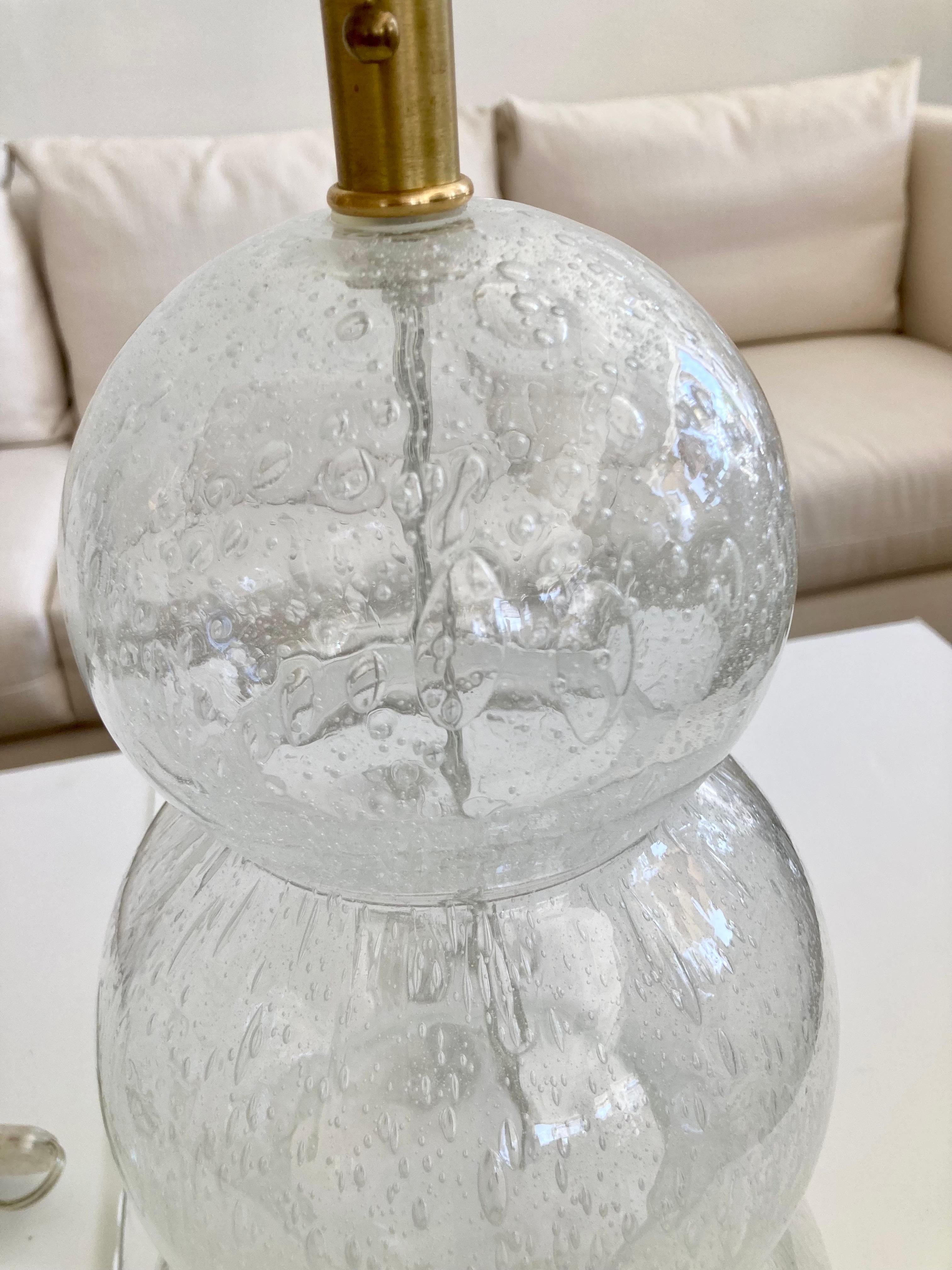 Lámparas de Sobremesa de Cristal de Murano Burbujas Transparentes con 3 Esferas, Pareja en venta 5