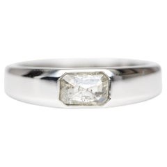 Verlobungsring aus 14 Karat Gold mit durchsichtigem, himmlischem Salz- und Pfeffer-Diamant