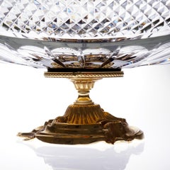 Clear Cristal Jardinière with Bronze Covered 22-Carat Gold, Oriental Style