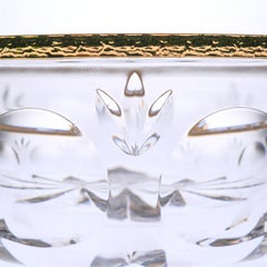 Clear Crystal Ashtray with Bronze Covered 22-Carat Gold, Oriental-Style