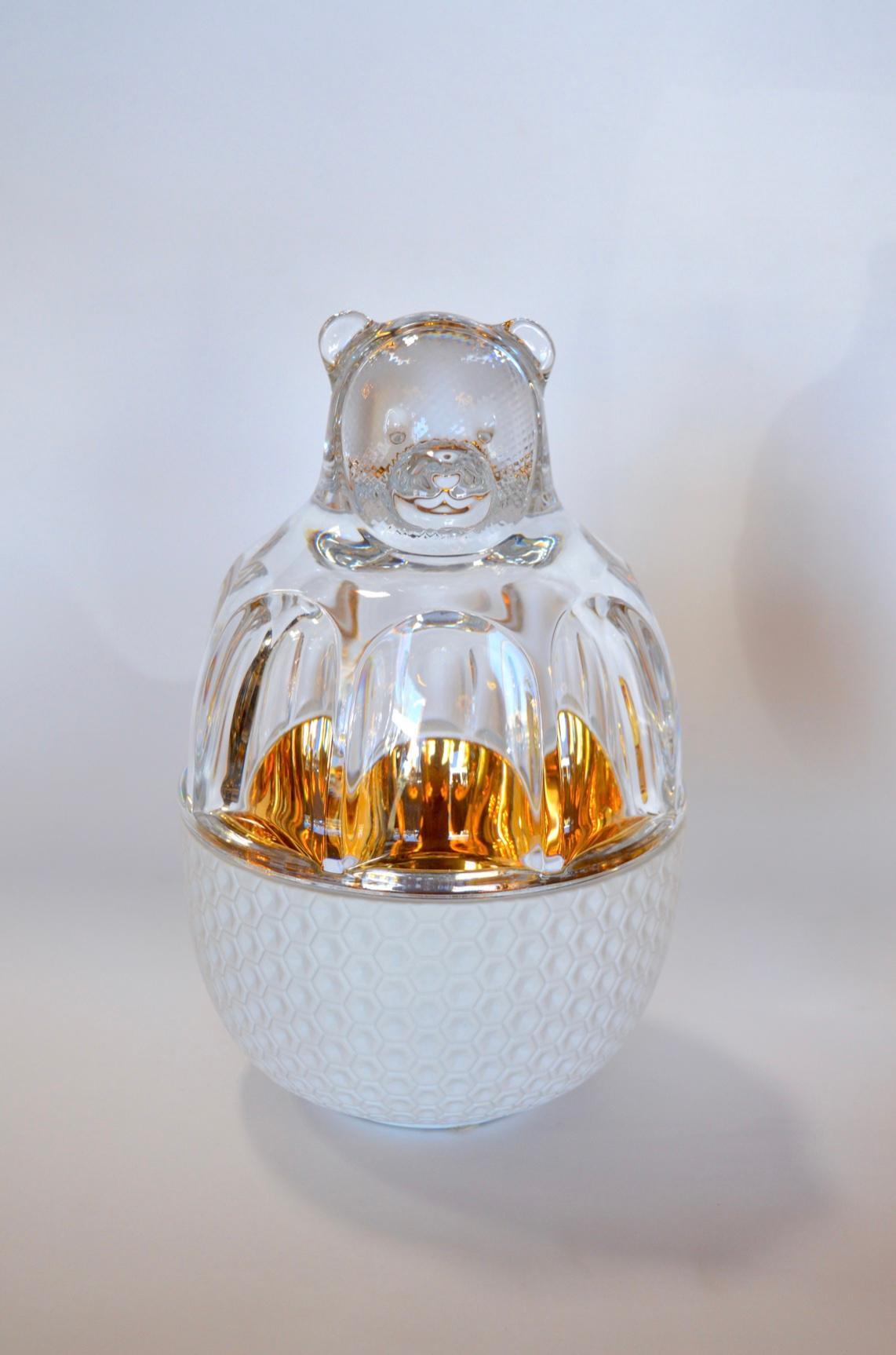 French Provincial Clear Crystal Baccarat Zoo Bear with Box Function (Crystal Candy Set Series)