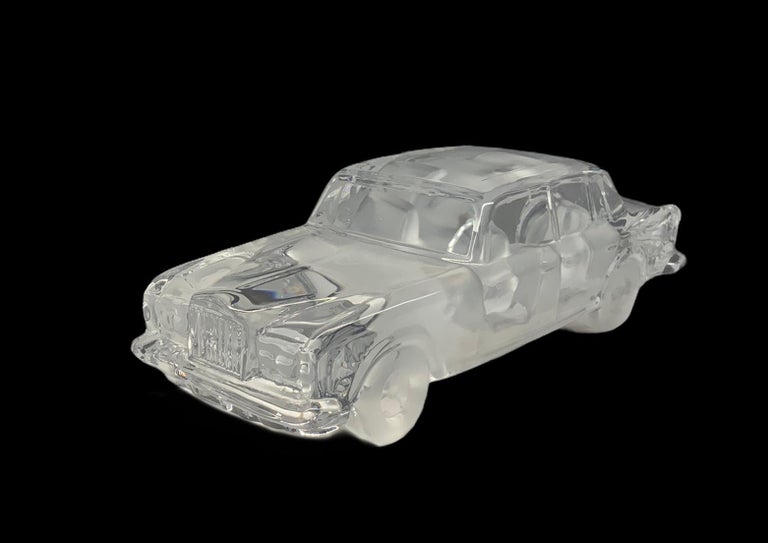 Clear Crystal Glass Car Paperweight at 1stDibs